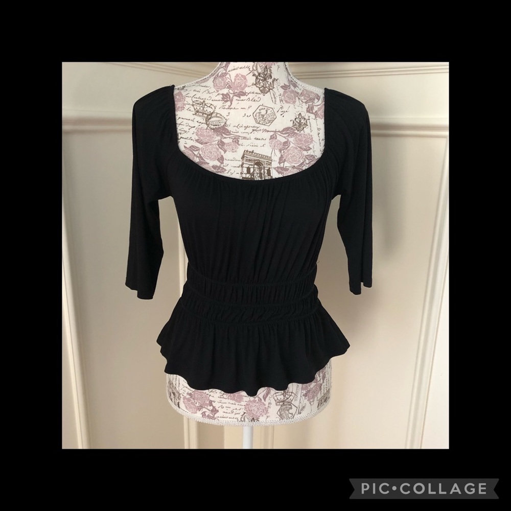 Stretchy knit peplum top
